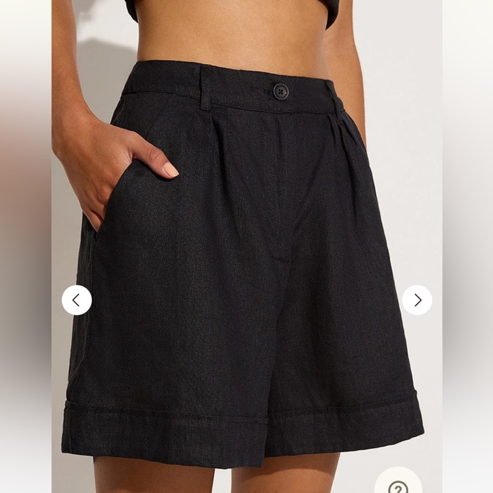 Faithfull the Brand linen Les Deux short in black size L
